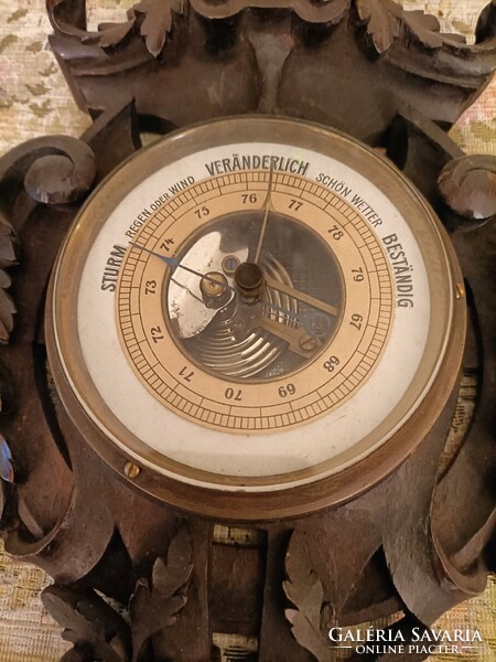 Antique carved barometer