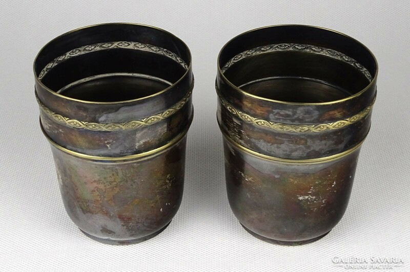 1P254 pair of old loja leao wmf silver-plated alpaca cups