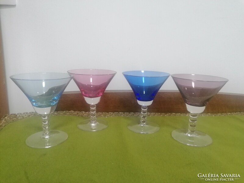 4 colorful liqueur glasses