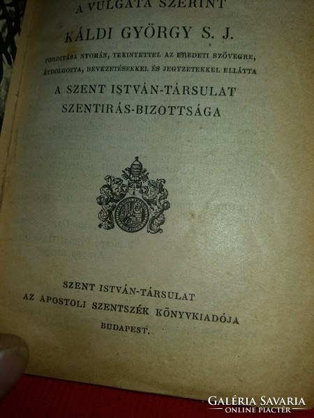 1928. Káldi György :Újszövetségi szentírás a Vulgata alapján a képek szerint Szt. István Társulat