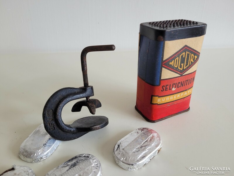 Old musty lighter car truck car tire repair saller clamp hose patch box