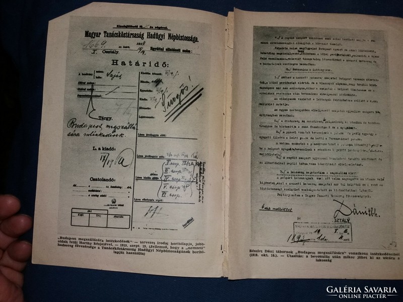 Old prints showing the documents of the Hungarian Soviet Republic are also shown in the pictures