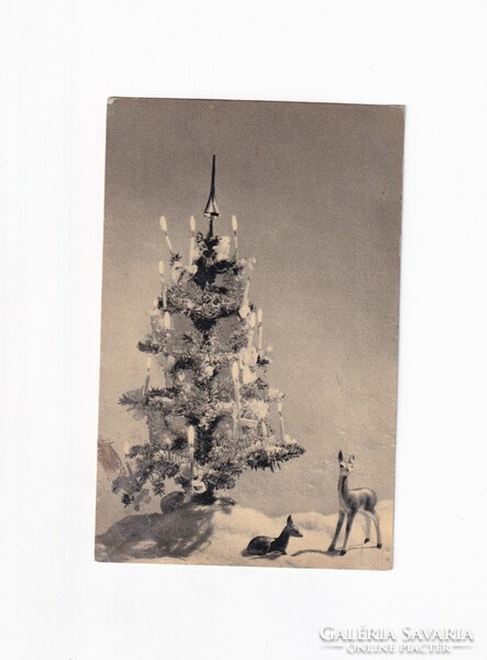 K:01 Karácsonyi képeslap Fekete-fehér