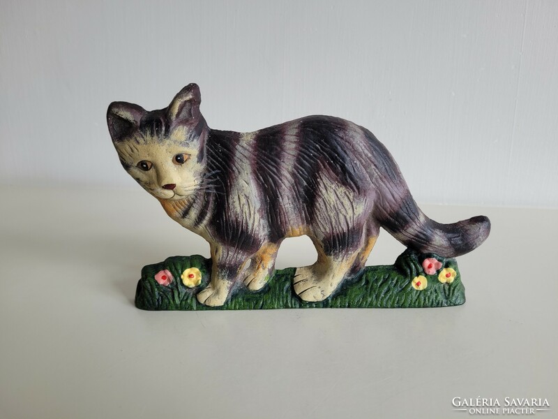 Old enamel cast iron cat cat ornament