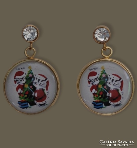 Stony, Christmas stainless steel earrings