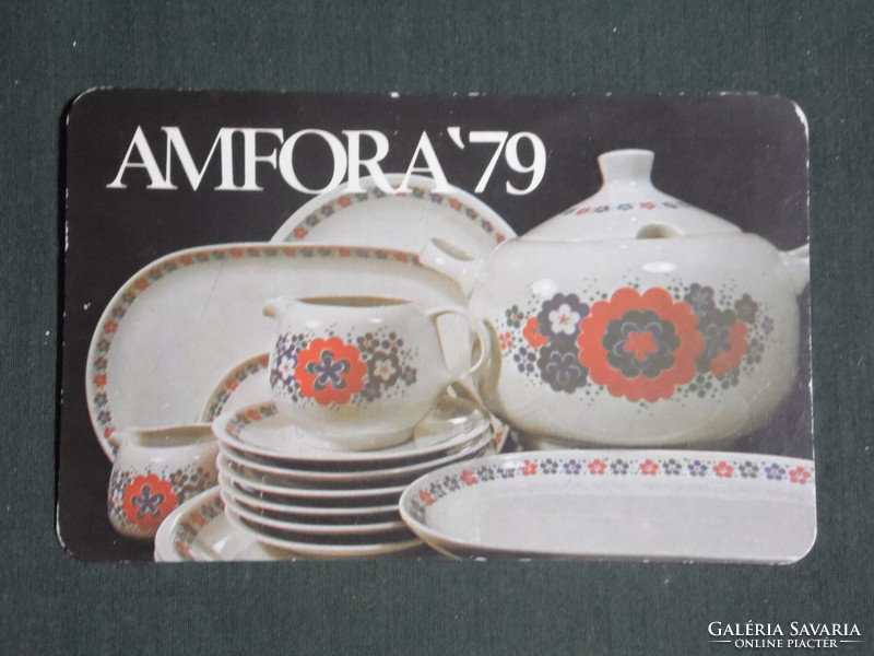Kártyanaptár,Amfora Üvért vállalat,Alföldi porcelán étkészlet,1979 ,  (1)