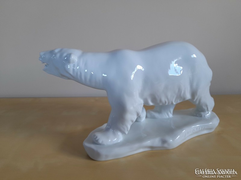 Old Herend large porcelain polar bear figure