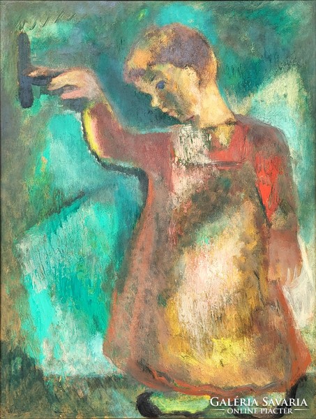 Gyula Bakányi (1955) little girl c. Your painting with an original guarantee!
