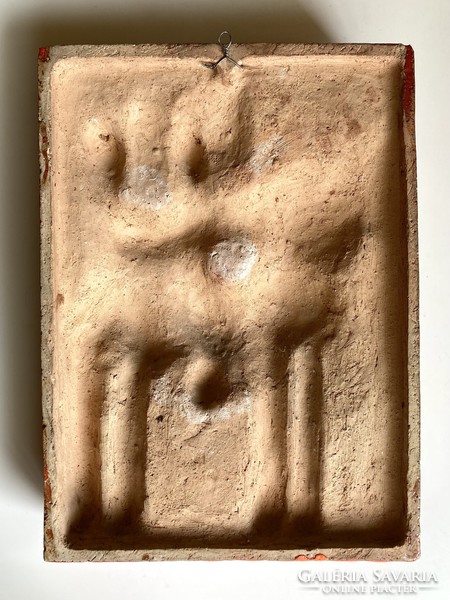 Árpád Csekovszky ceramic relief - horsemen