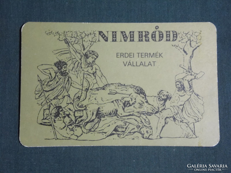 Kártyanaptár,Nimród vadászboltok,Erdei termék vállalat,grafikai rajzos,vadászat,1979 ,  (1)