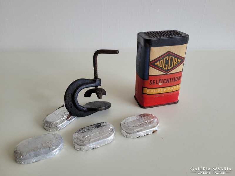 Old musty lighter car truck car tire repair saller clamp hose patch box