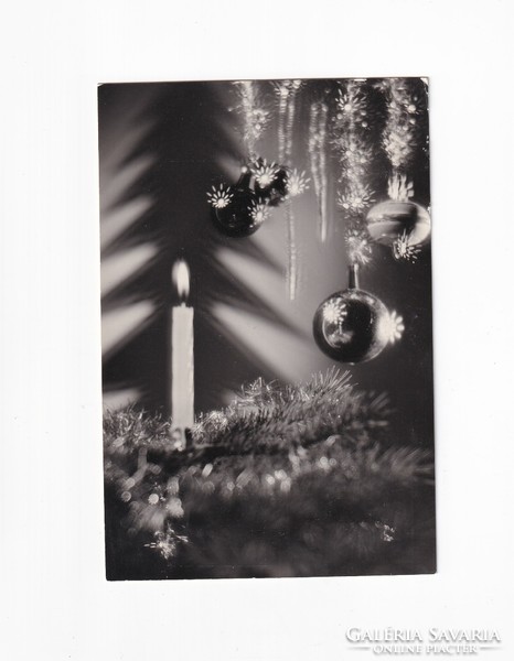 K:07 Karácsonyi képeslap Fekete-fehér
