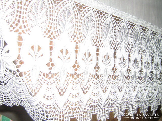Dreamy huge vintage white wide lace curtain