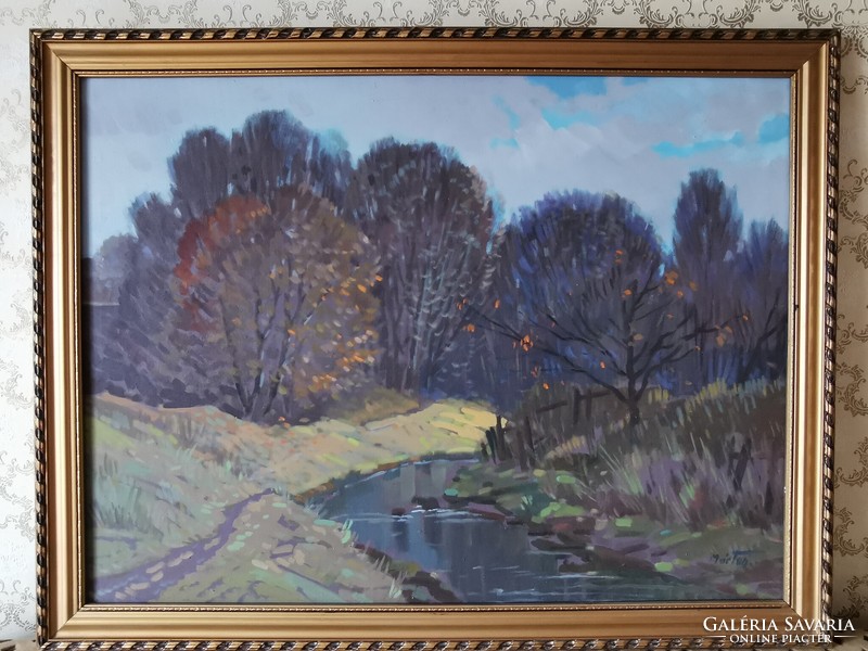 Painting signed by Márton | autumn landscape | 89*69*4 cm | zichy mihály creative community