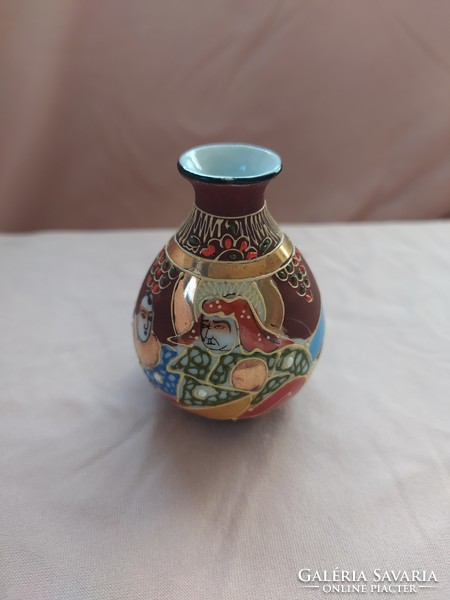 Satsuma Japanese porcelain vase, mini vase, flawless, marked, 6 cm