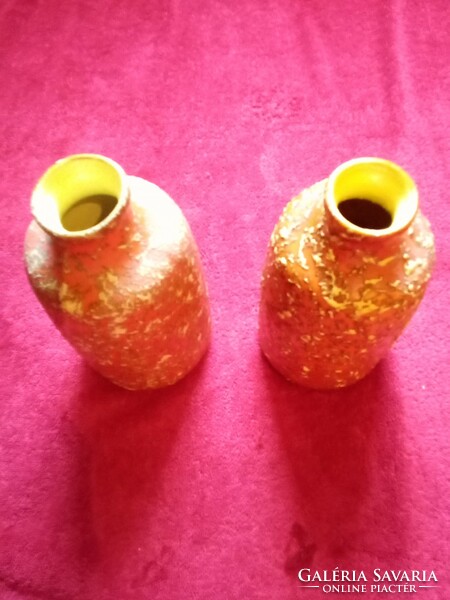Pair of Tófej Hungarian retro ceramic vases