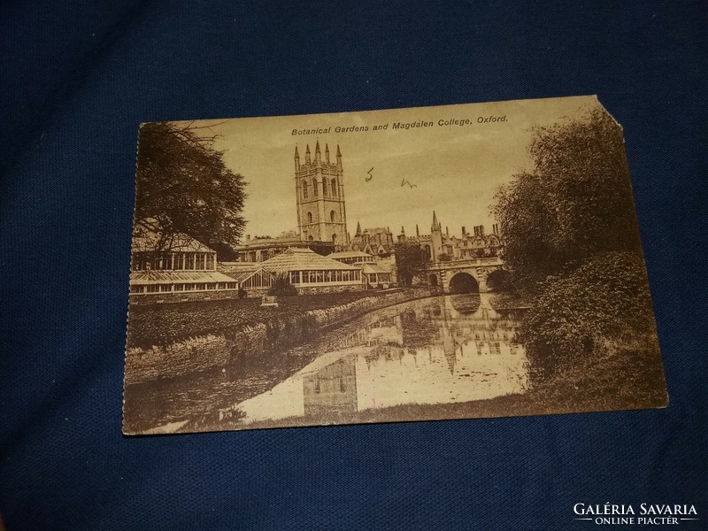 Antique oxford botanic garden and magdalen college college f - f sepia postcard as pictured