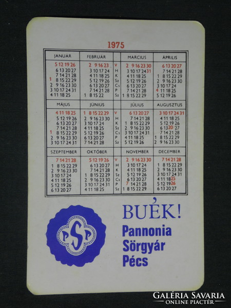 Card calendar, Pannonian beer, Pécs brewery, 1975, (1)