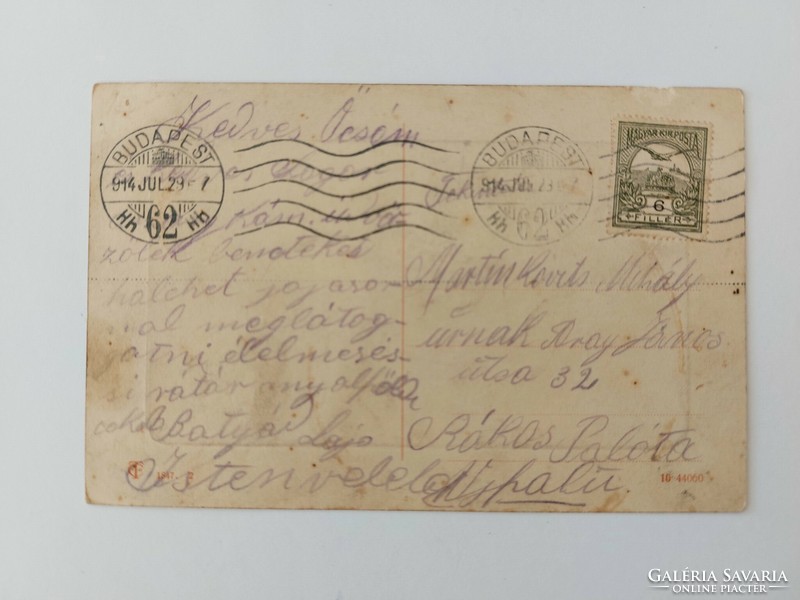 Régi képeslap 1914 fotó levelezőlap síelés szánkózás
