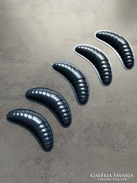 5 db fém sütemény sütőforma, csoki öntőforma, - Kifli