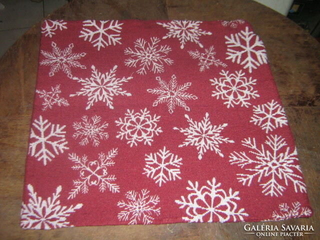 Wonderful woven burgundy white snowflake Christmas pillow