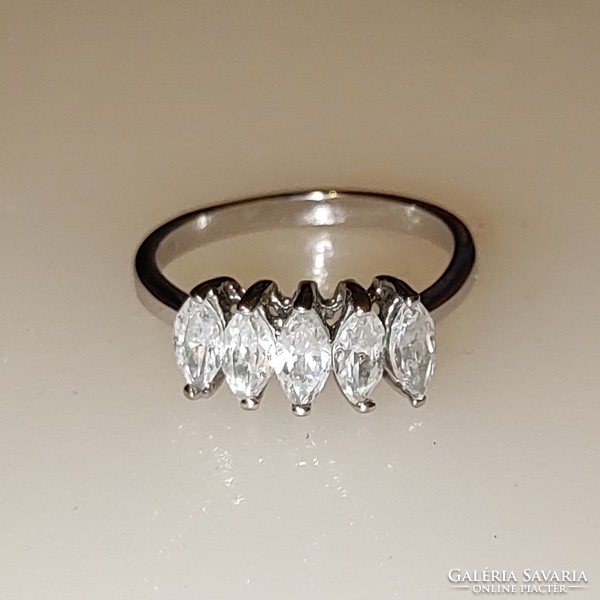 18Kgp gold-plated ring with brilliant-cut zirconia (53)