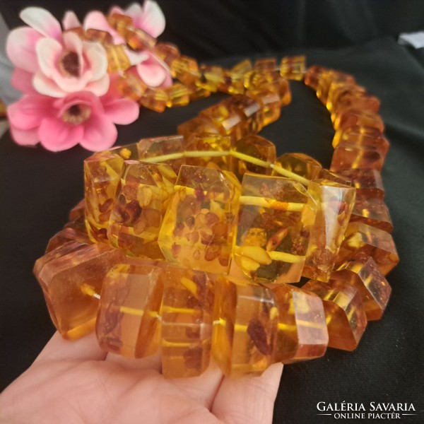 Old amber set, large and spectacular