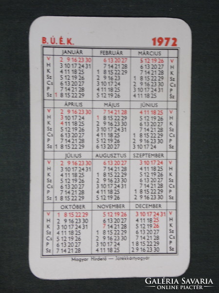 Card calendar, Afor gas station, oil, extra super gasoline, graphic design, 1972, (1)