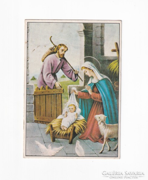 K:015 Christmas postcard, postal clean, religious