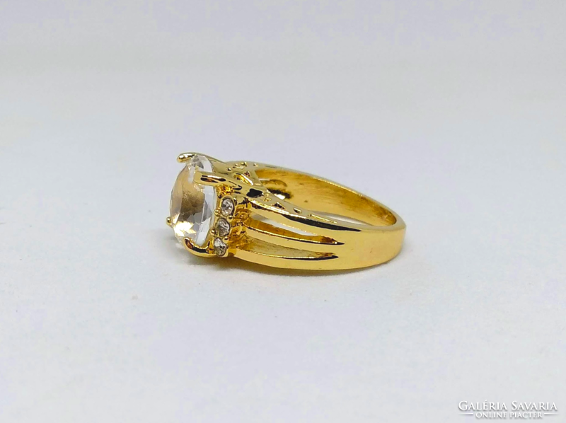 10K filled gold (gf) ring with cz crystals (5) size: 6/52