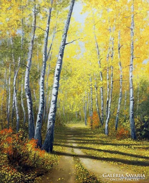 Őszi fák -  festmény