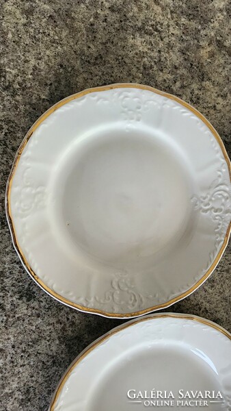 Quality gilded salad - treat plate set set of 6 porcelain