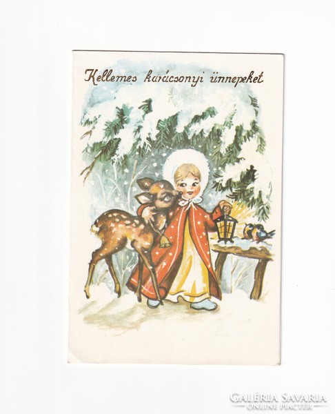 K:067 Karácsonyi képeslap postatiszta kihajtos