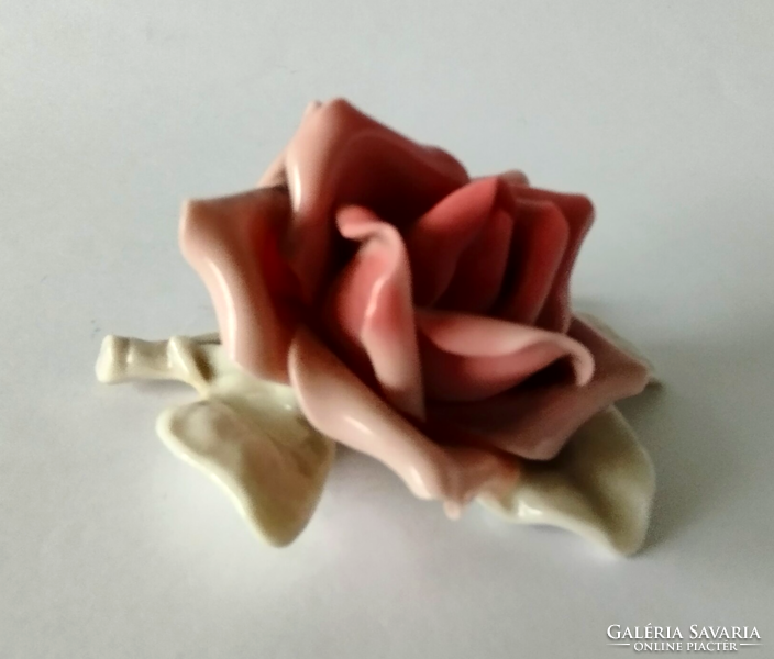 Beautiful old German porcelain rose nipp, showcase ornament
