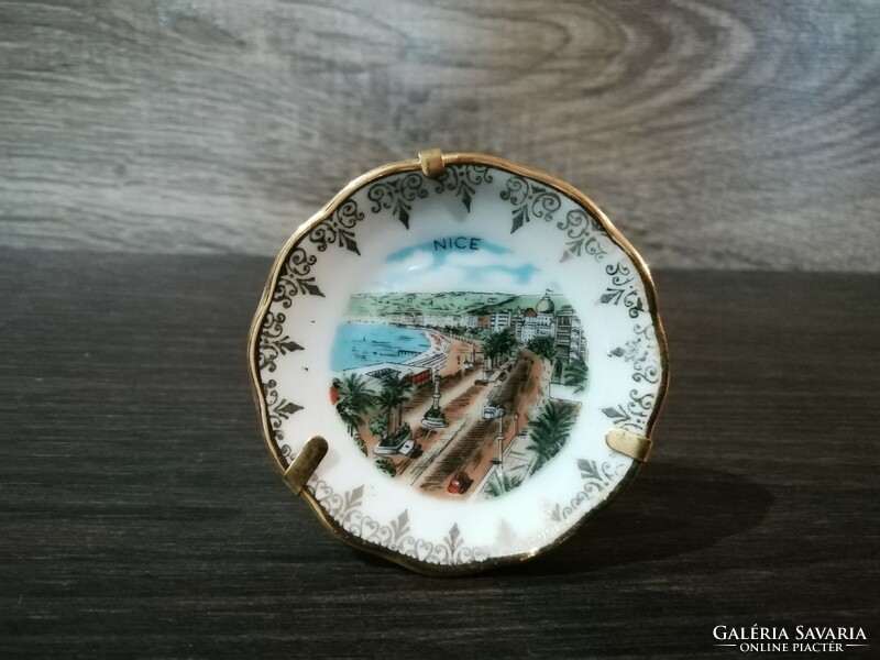 Mini francia porcelán fali tányér
