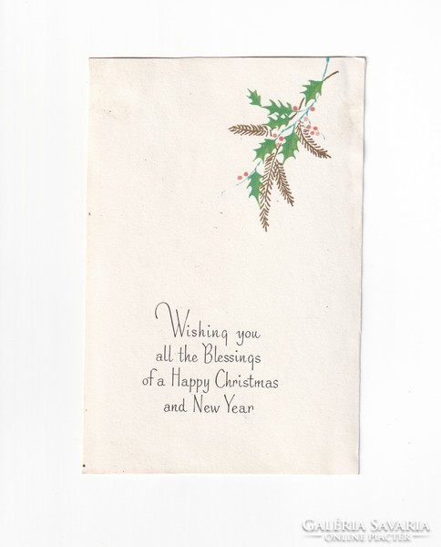 K:070 Karácsonyi képeslap postatiszta/ Házi kézzel készült Angol képeslapok!