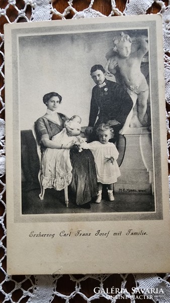 1914 Archduke József Károly later King of Hungary IV. Contemporary photo of Károly + family