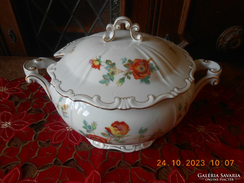Zsolnay wild rose pattern soup bowl