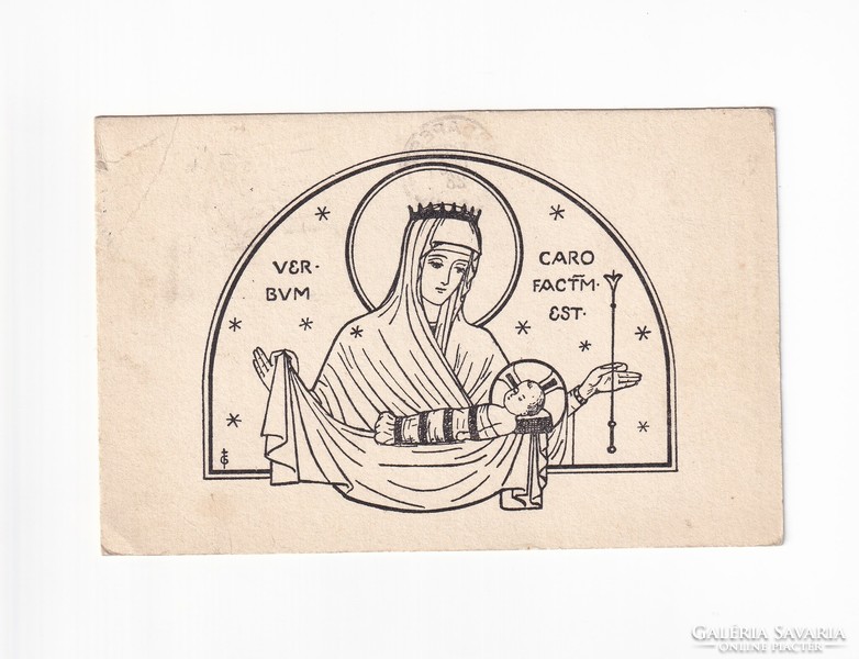 K:082 Christmas antique postcard religious 1938 / liturgical postcards