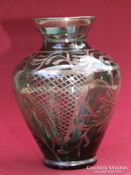 Glass vase with silver decoration (210919)