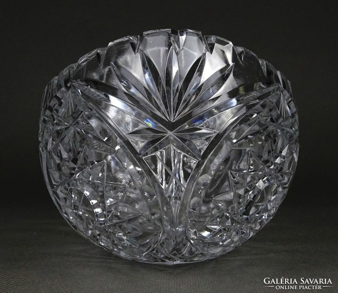 1P266 Ovális alakú kristály asztalközép kínáló tál 20.5 cm