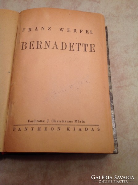 Franz werfel: bernadette - antique book (136)