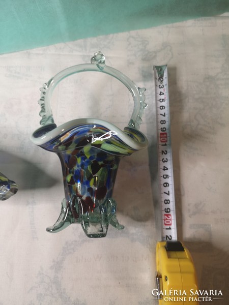 Glass fish 34cm and basket