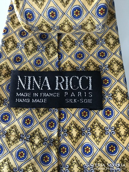 Nina Ricci nyakkendő finom mintàval, kézzel varrva 100% selyemből