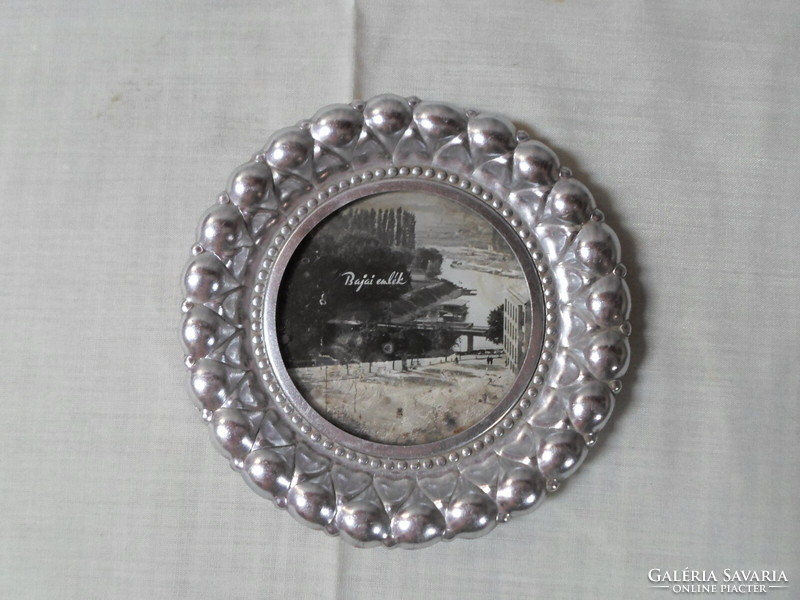 Retro / vintage metal bowl, small bowl, tray: souvenir from Baja - Baja, Sugovica and Petőfi island