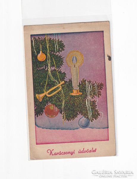 K:100 Karácsonyi  antik képeslap Népies