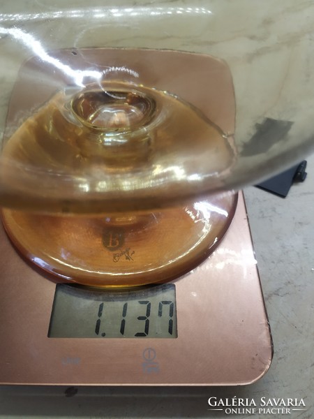 Large amber glass goblet for sale! 27 cm