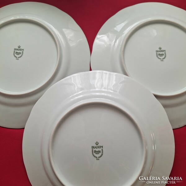 Bavaria bareuther waldsassen, bird, German porcelain plate (3 pieces)
