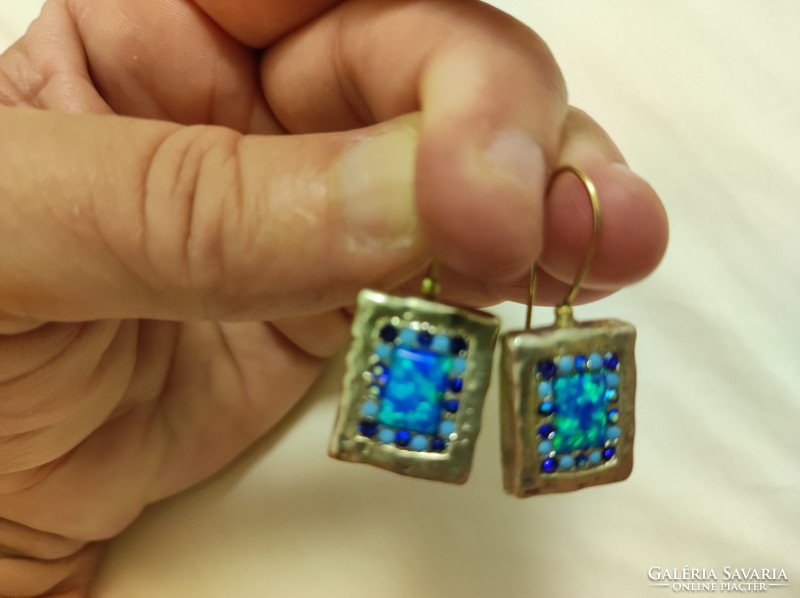 Israeli silver earrings with swarovski stones