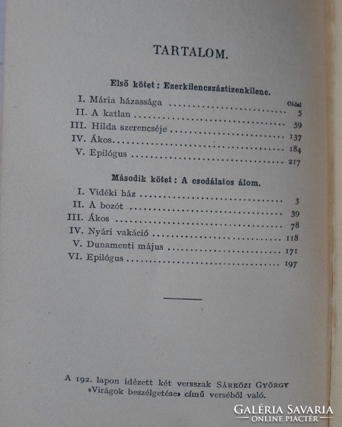 Rónay György: Fák és gyümölcsök I-II. (Franklin, 1941) – régi magyar regény